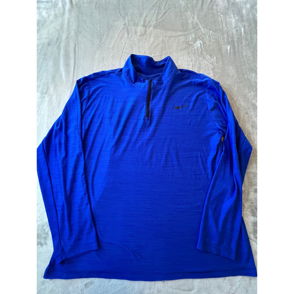 Nike 1/4 Zip Pullover Mens XL Blue Dri-FIT Running Top 940177-405